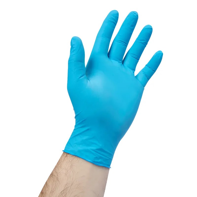 Blue nitrile exam gloves